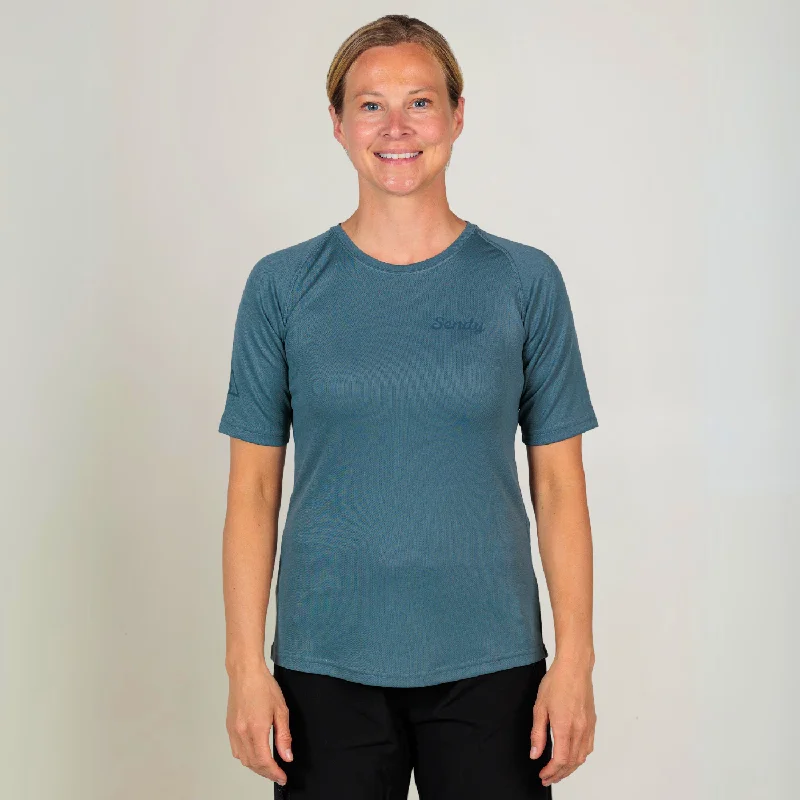 Floral - printed women's jersey for a stylish lookSend It Women's Short Sleeved MTB Jersey | Slate