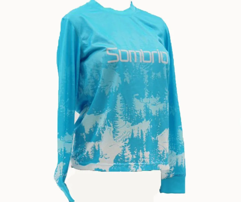 Women's jersey with antibacterial treatment for freshnessSombrio Cascadia Long Sleeve MTB Jersey - Womens - Blue