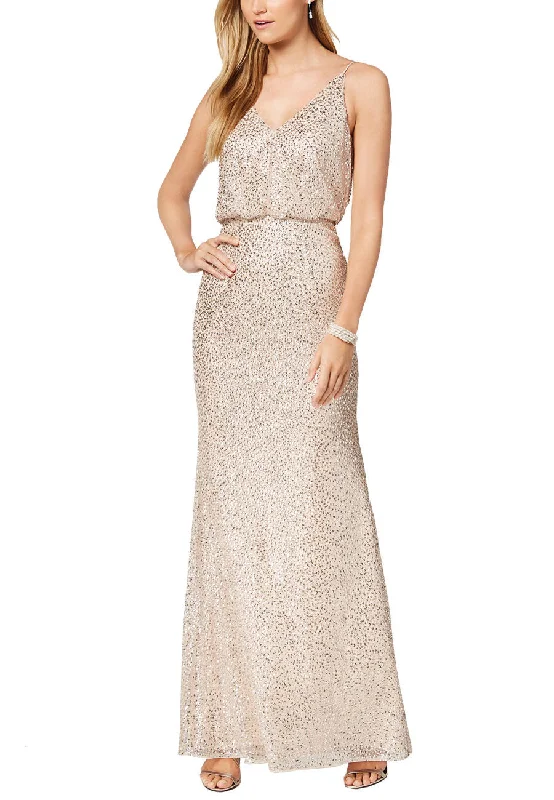 Empire Waist Women Dress to Accentuate the Bust and Conceal the WaistGold Strappy Blouson Sequins Maxi Dress