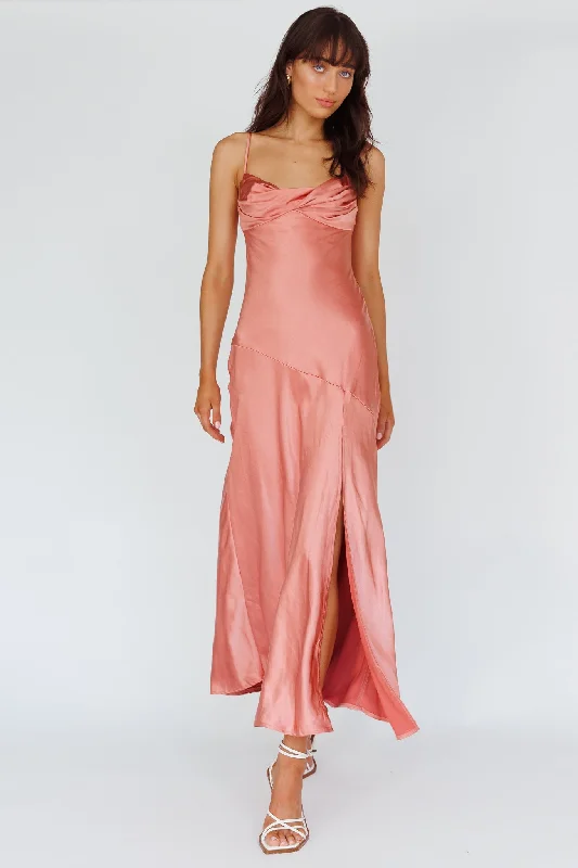 Mini Women Dress with a Short Hem for a Young and Trendy StyleAmity Twist Bust Split Maxi Dress Rose