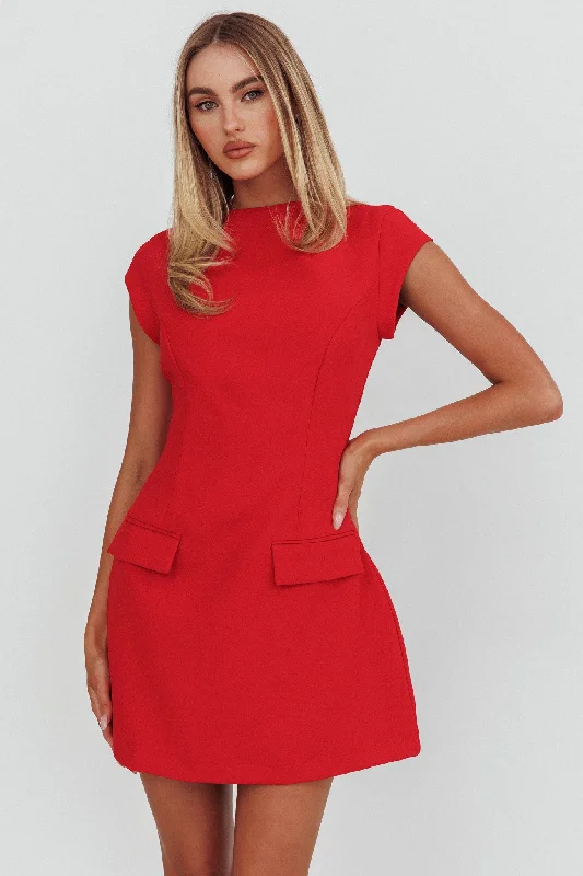 Long - Sleeve Women Dress in Velvet for a Luxurious Winter LookAristos Cap Sleeve Mini Dress Red Long - Sleeve Women Dress in Velvet for a Luxurious Winter LookAristos Cap Sleeve Mini Dress Red