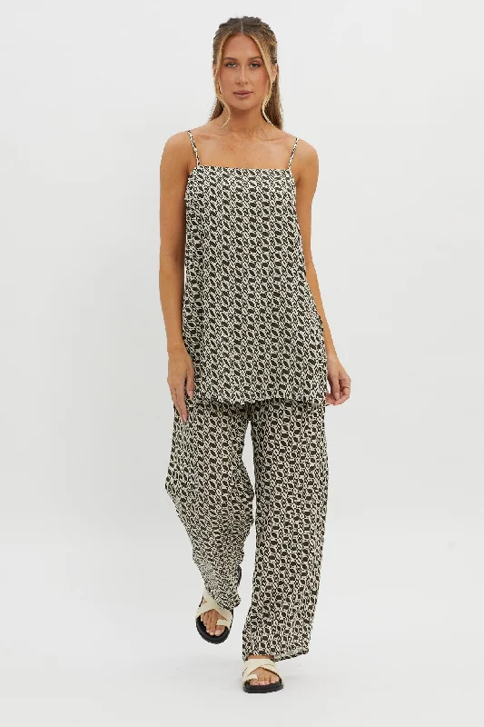 Strapless Women Dress with a Built - in Bra for Comfort and SupportAvenue Drawstring Pants Print Solna