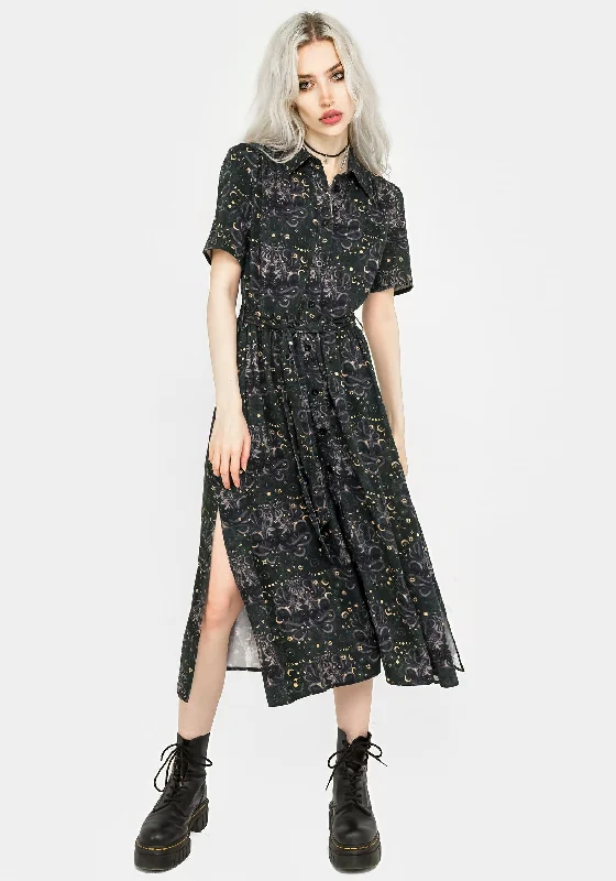 Mermaid - Style Women Dress with a Fitted Silhouette for Special OccasionsCailleach Midi Shirt Dress
