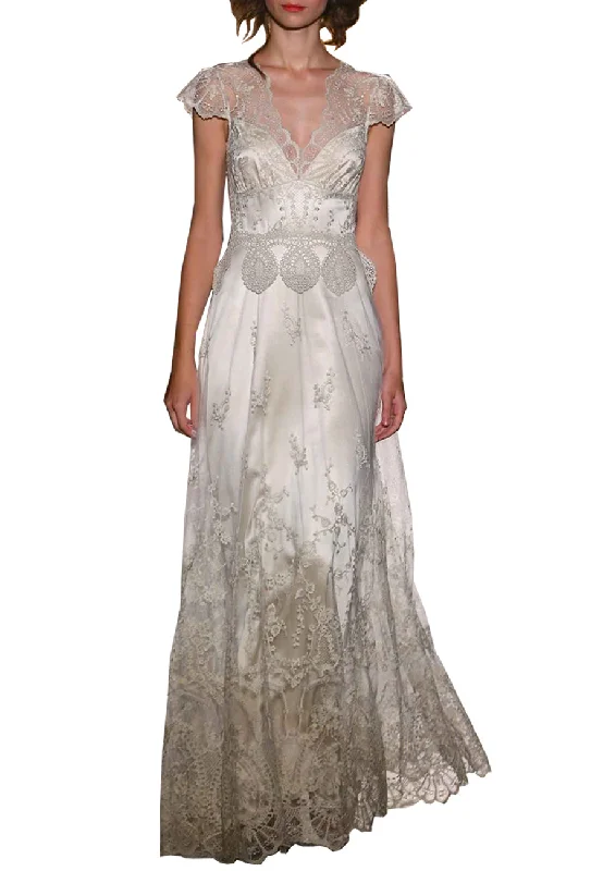 Backless Women Dress for a Sexy and Alluring Look at Evening EventsIvory Cora Embroidered Wedding Gown