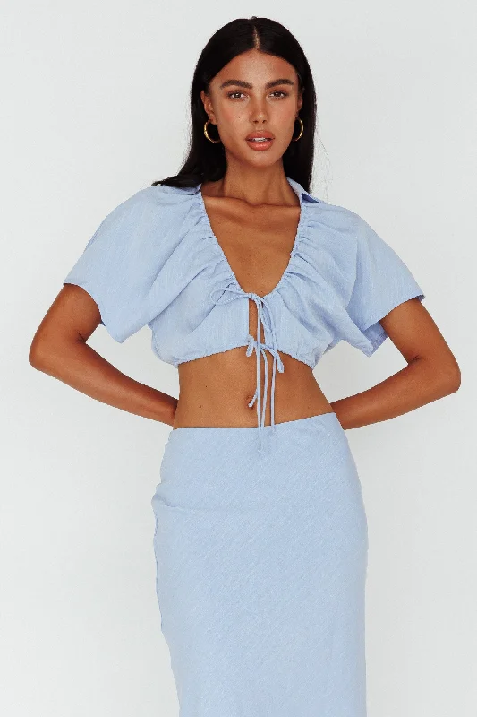 Maxi Women Dress with Floral Print for a Bohemian VibeCoast To Coast Tied Crop Top Blue Maxi Women Dress with Floral Print for a Bohemian VibeCoast To Coast Tied Crop Top Blue