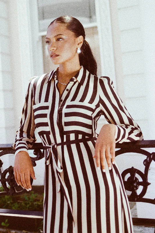 Maxi Women Dress with Floral Print for a Bohemian VibeCyprus Black Stripe LS Shirt Midi Dress Maxi Women Dress with Floral Print for a Bohemian VibeCyprus Black Stripe LS Shirt Midi Dress