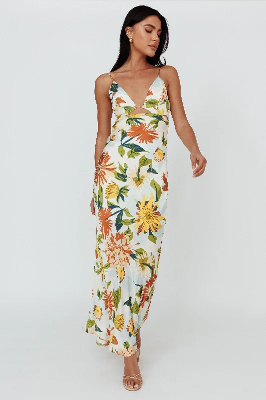 Shift Women Dress with a Simple and Classic Design for Everyday WearDance Again Cut-Out Back Maxi Dress Floral Green