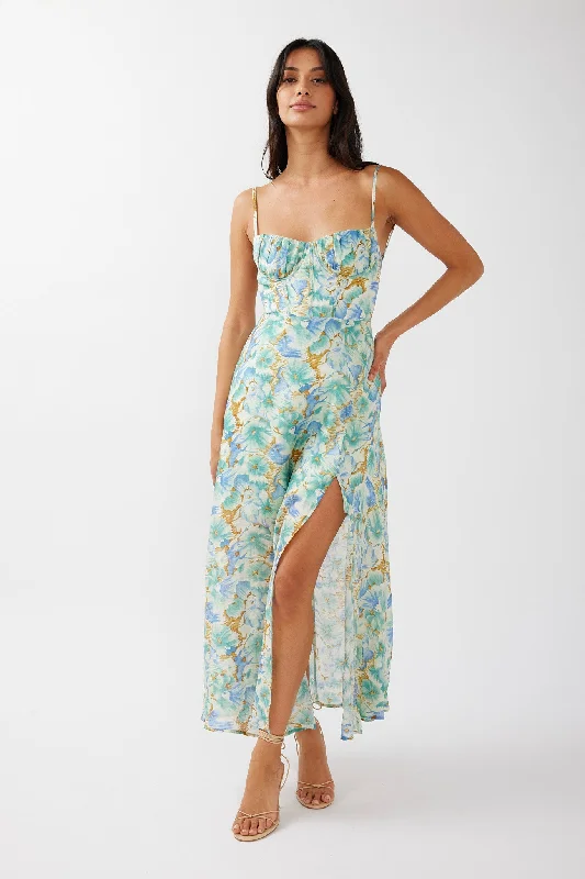 Little Black Women Dress with Sequins for a Glamorous Night OutEchoes Tied Back A-Line Midi Dress Floral Green