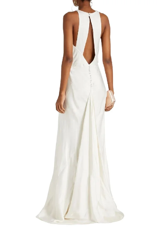Maxi Women Dress with Floral Print for a Bohemian VibeLilly Cut-out Shirred Satin Wedding Gown