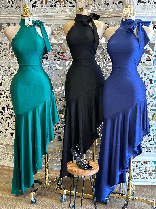 Backless Women Dress for a Sexy and Alluring Look at Evening EventsHigh Neck Ribbon Maxi Dress- Stretchy,Estira Backless Women Dress for a Sexy and Alluring Look at Evening EventsHigh Neck Ribbon Maxi Dress- Stretchy,Estira