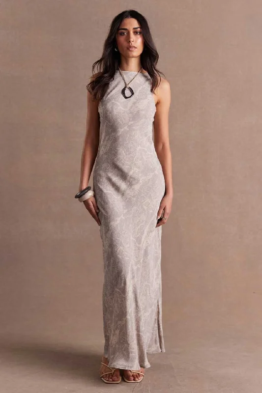 Shift Women Dress with a Simple and Classic Design for Everyday WearInara Reversible Shadow Grey Maxi Dress