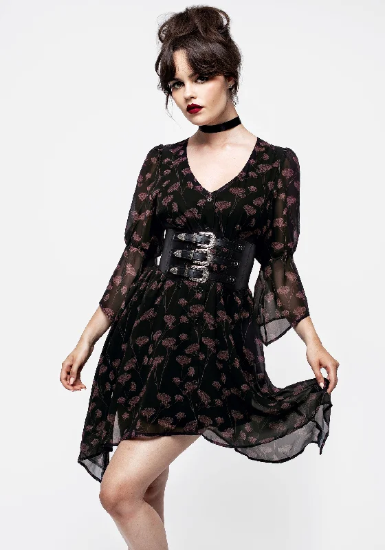 Ball Gown Women Dress with a Full Skirt for a Princess - like LookJudas V-Neck Flute Sleeve Mini Shirt Dress
