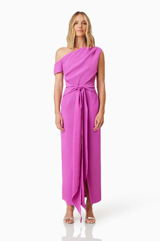 Mermaid - Style Women Dress with a Fitted Silhouette for Special OccasionsKenna Cocktail Midi Dress In Purple