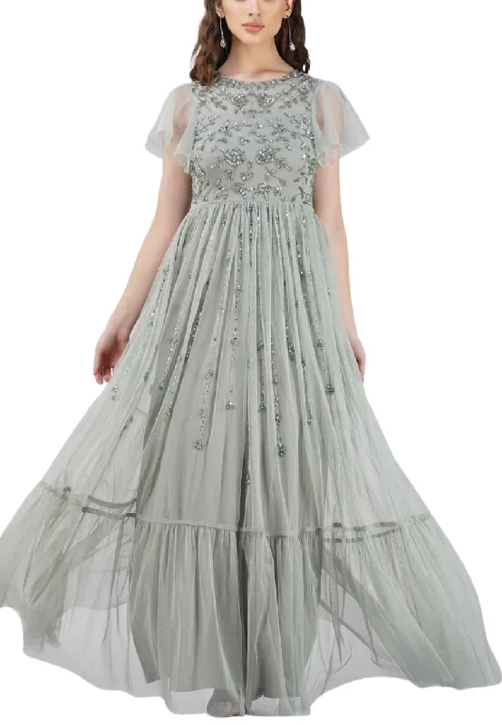 Shift Women Dress with a Simple and Classic Design for Everyday WearGrey Marly Embellished Maxi Dress