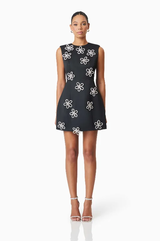 Ruffled Women Dress with Multiple Layers for a Playful and Girly StyleMaiara Diamante Mini Dress In Black Ruffled Women Dress with Multiple Layers for a Playful and Girly StyleMaiara Diamante Mini Dress In Black