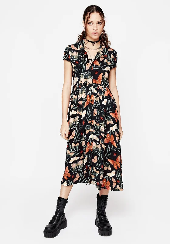 Lace - Embellished Women Dress for an Elegant and Sophisticated AppearanceMariposa Midi Shirt Dress