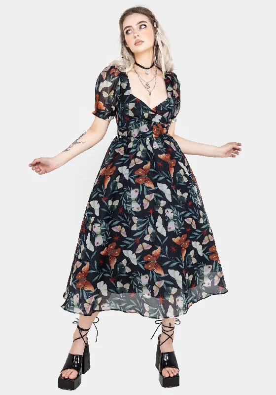Ball Gown Women Dress with a Full Skirt for a Princess - like LookMariposa Puff Sleeve Organza Midi Dress
