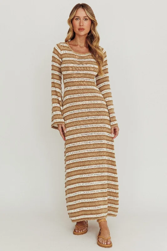 Maxi Women Dress with Floral Print for a Bohemian VibeMeredith Long Sleeve Cut-Out Maxi Dress Chocolate Maxi Women Dress with Floral Print for a Bohemian VibeMeredith Long Sleeve Cut-Out Maxi Dress Chocolate