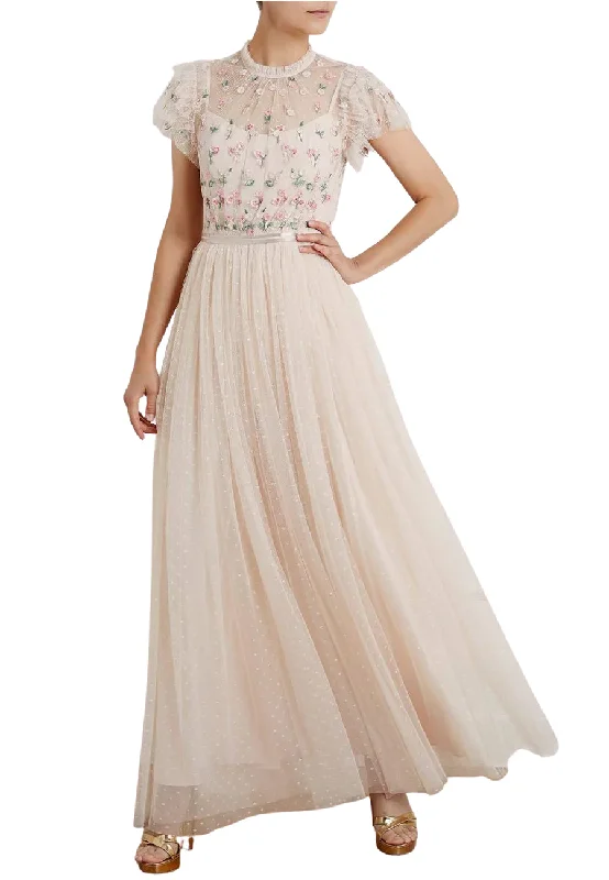 Mermaid - Style Women Dress with a Fitted Silhouette for Special OccasionsIvory Rococo Bodice Maxi Dress