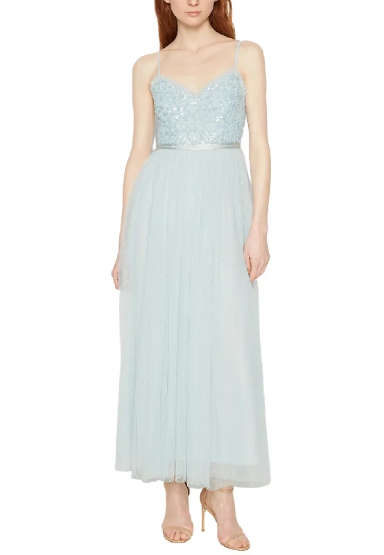 Plus Size Women Dress with a Flattering A - Line Cut for Comfort and StyleLight Blue Tempest Bodice Maxi Dress