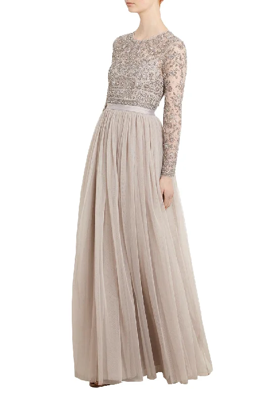 Mini Women Dress with a Short Hem for a Young and Trendy StyleNude Andromeda Long Sleeves Embellished Maxi Dress Mini Women Dress with a Short Hem for a Young and Trendy StyleNude Andromeda Long Sleeves Embellished Maxi Dress