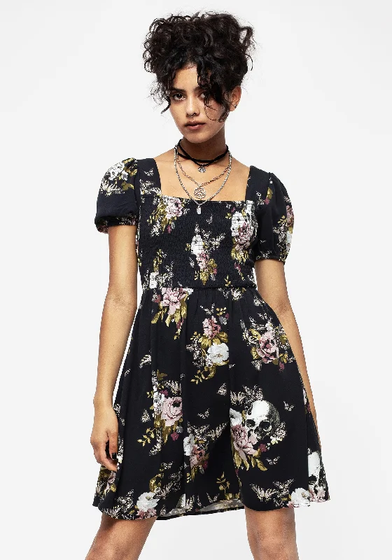 Sheath Women Dress with a Tailored Fit for a Professional LookRevival Floral Puff Sleeve Shirred Mini Dress