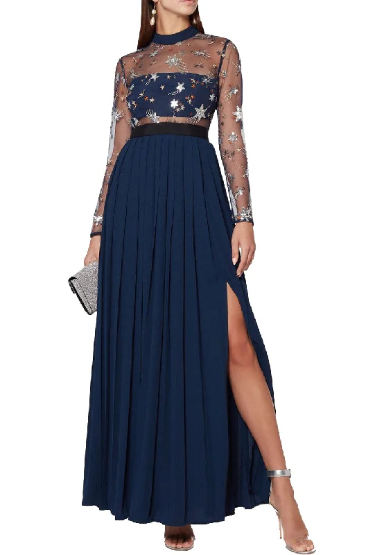Empire Waist Women Dress to Accentuate the Bust and Conceal the WaistNavy Star Tulle Embellished Gown (UK 6)