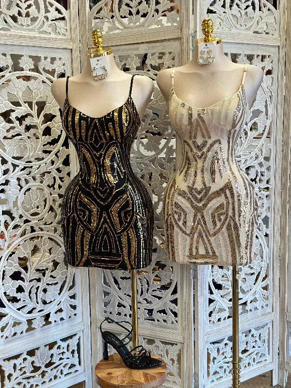 Strapless Women Dress with a Built - in Bra for Comfort and SupportSequin Pattern Cami Mini Dress- Stretchy, Estira