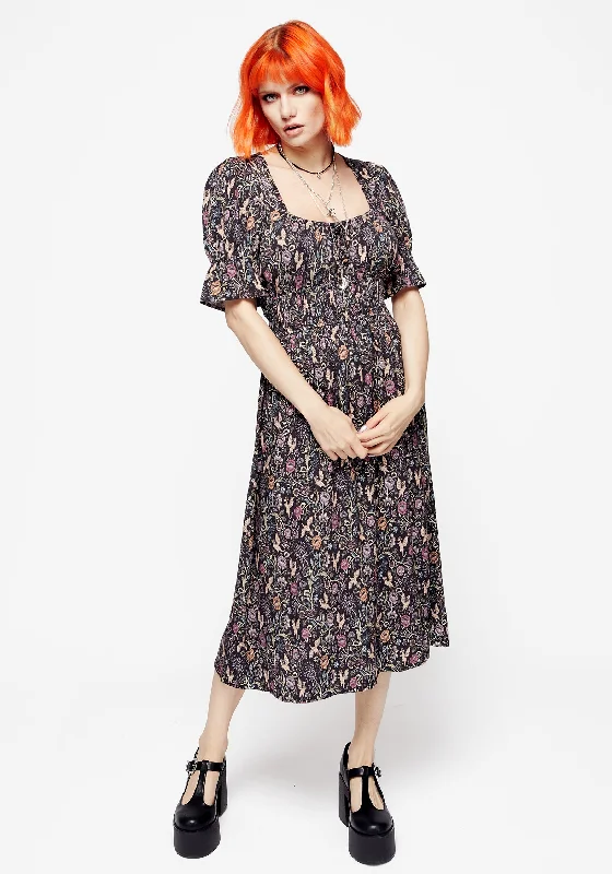 Little Black Women Dress with Sequins for a Glamorous Night OutSnapdragon Midi Dress