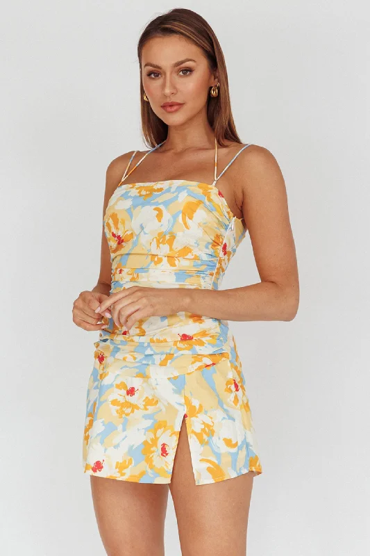 Halter Neck Women Dress to Show Off the Shoulders and NecklineSo Cliche Lace-Up Back Mini Dress Floral Orange