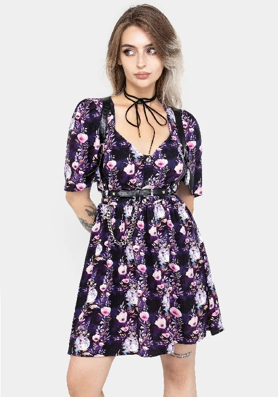 Wrap - Style Women Dress with Adjustable Fit for All Body TypesSocordia Floral Moon Button Front Mini Dress Wrap - Style Women Dress with Adjustable Fit for All Body TypesSocordia Floral Moon Button Front Mini Dress