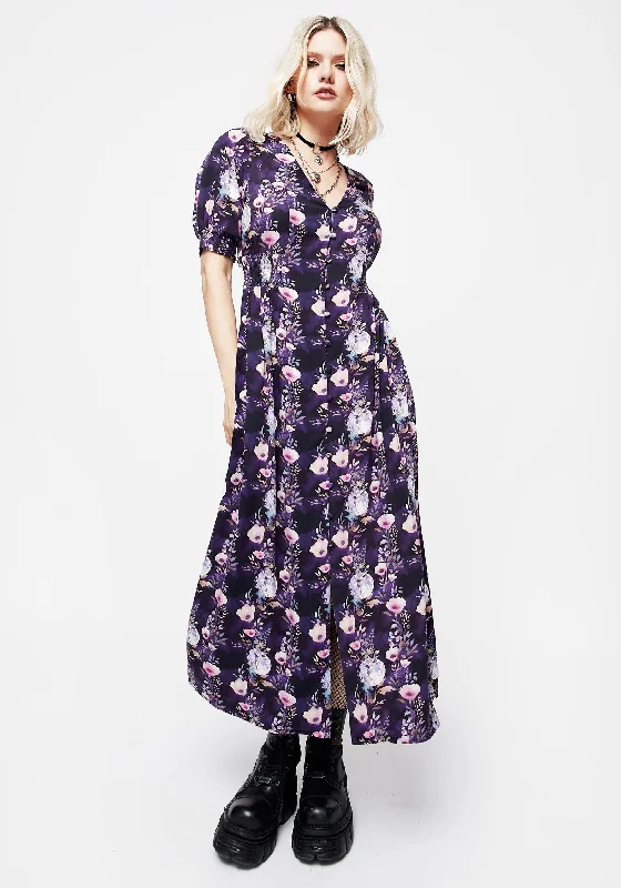 Maxi Women Dress with Floral Print for a Bohemian VibeSocordia Floral Moon Ruched Waist Midaxi Dress Maxi Women Dress with Floral Print for a Bohemian VibeSocordia Floral Moon Ruched Waist Midaxi Dress