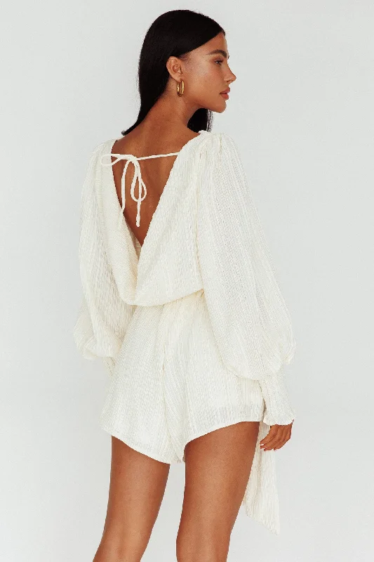 Shift Women Dress with a Simple and Classic Design for Everyday WearSummer Lover Long Sleeve Romper Cream Shift Women Dress with a Simple and Classic Design for Everyday WearSummer Lover Long Sleeve Romper Cream