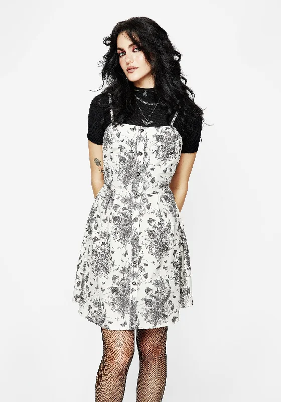 Long - Sleeve Women Dress in Velvet for a Luxurious Winter LookThalia Mini Apron Dress - Cream