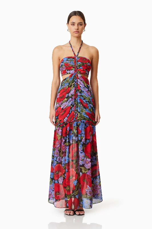 Empire Waist Women Dress to Accentuate the Bust and Conceal the WaistThea Cocktail Maxi Dress In Red