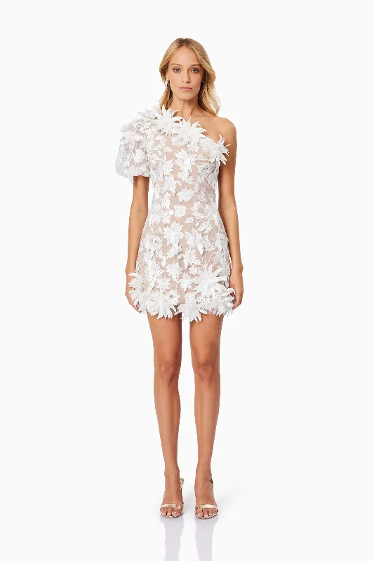 Strapless Women Dress with a Built - in Bra for Comfort and SupportValentina One Shoulder Mini Dress in White Strapless Women Dress with a Built - in Bra for Comfort and SupportValentina One Shoulder Mini Dress in White