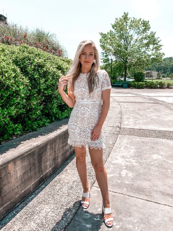 Lace - Embellished Women Dress for an Elegant and Sophisticated AppearanceWedding Bells Lace Dress