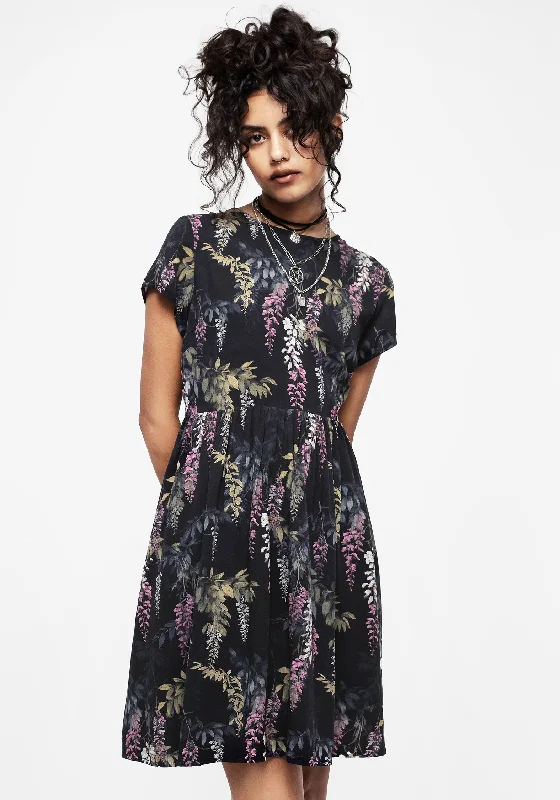 Ball Gown Women Dress with a Full Skirt for a Princess - like LookWisteria Floral Print Mini Skater Dress
