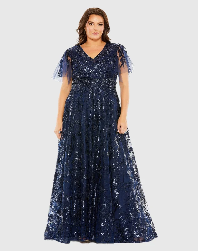 Sheath Women Dress with a Tailored Fit for a Professional Look Sheath Women Dress with a Tailored Fit for a Professional Look High Neck Flutter Sleeve Embellished A-Line Gown