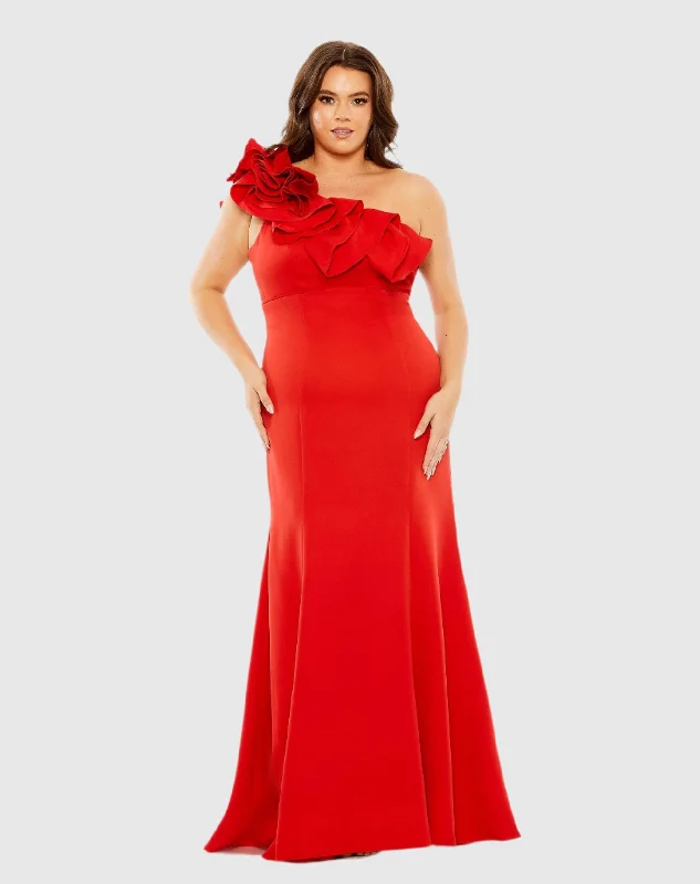 Sheath Women Dress with a Tailored Fit for a Professional Look Sheath Women Dress with a Tailored Fit for a Professional Look One Shoulder Ruffle Detailed Gown (Plus)