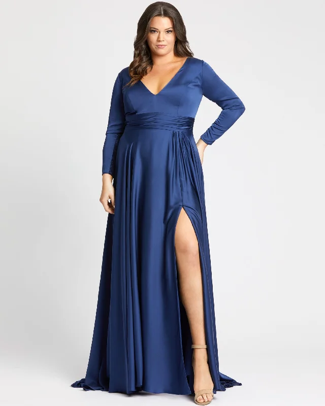 Maxi Women Dress with Floral Print for a Bohemian Vibe Maxi Women Dress with Floral Print for a Bohemian Vibe Classic Satin Long Sleeve Evening Gown (Plus)