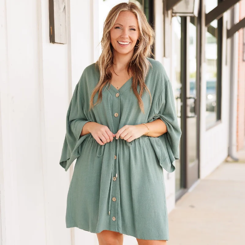 Ruffled Women Dress with Multiple Layers for a Playful and Girly Style Ruffled Women Dress with Multiple Layers for a Playful and Girly Style All Season Long Dress, Dark Sage Ruffled Women Dress with Multiple Layers for a Playful and Girly Style Ruffled Women Dress with Multiple Layers for a Playful and Girly Style All Season Long Dress, Dark Sage