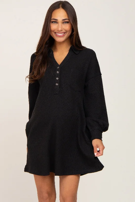 Halter Neck Women Dress to Show Off the Shoulders and Neckline Halter Neck Women Dress to Show Off the Shoulders and Neckline Black Waffle Knit Collared Long Sleeve Maternity Dress Halter Neck Women Dress to Show Off the Shoulders and Neckline Halter Neck Women Dress to Show Off the Shoulders and Neckline Black Waffle Knit Collared Long Sleeve Maternity Dress