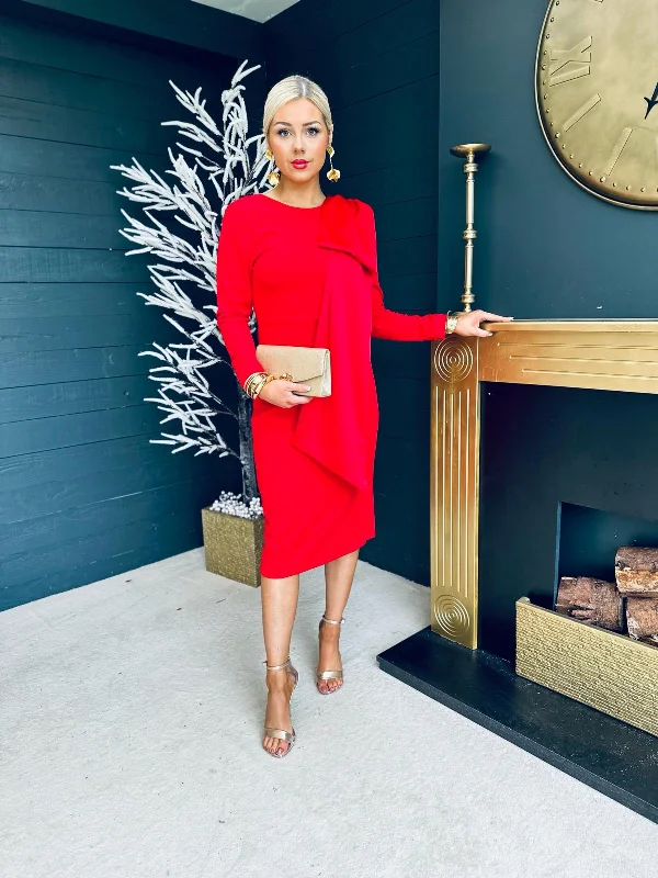 Off - the - Shoulder Women Dress for a Romantic and Feminine Look Off - the - Shoulder Women Dress for a Romantic and Feminine Look Celeste Bow Detail Occasion Dress Red Off - the - Shoulder Women Dress for a Romantic and Feminine Look Off - the - Shoulder Women Dress for a Romantic and Feminine Look Celeste Bow Detail Occasion Dress Red