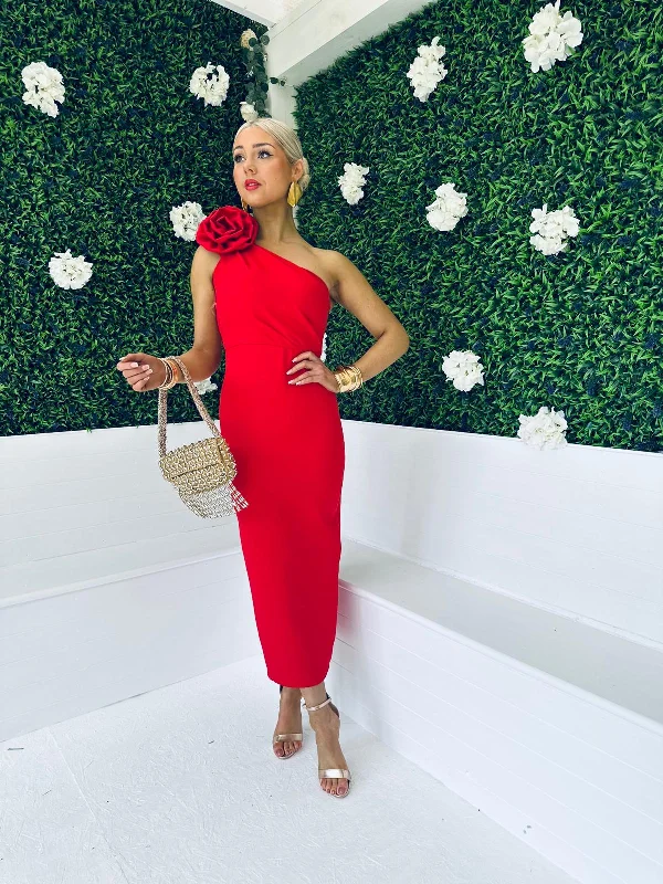 Backless Women Dress for a Sexy and Alluring Look at Evening Events Backless Women Dress for a Sexy and Alluring Look at Evening Events Chelsea Shoulder Occasion Midi Dress Red
