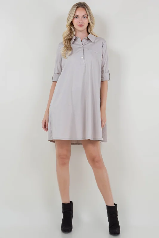 Backless Women Dress for a Sexy and Alluring Look at Evening Events Backless Women Dress for a Sexy and Alluring Look at Evening Events ELB ROLL TAB SLV BK PLEAT DRESS - D3626-PPLN