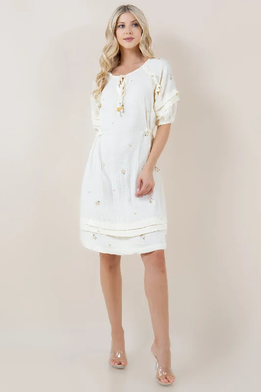 Mini Women Dress with a Short Hem for a Young and Trendy Style Mini Women Dress with a Short Hem for a Young and Trendy Style ELB SLV PLEATED RUFFLE BOTTOM HEM DRESS - D3719-0895 Mini Women Dress with a Short Hem for a Young and Trendy Style Mini Women Dress with a Short Hem for a Young and Trendy Style ELB SLV PLEATED RUFFLE BOTTOM HEM DRESS - D3719-0895