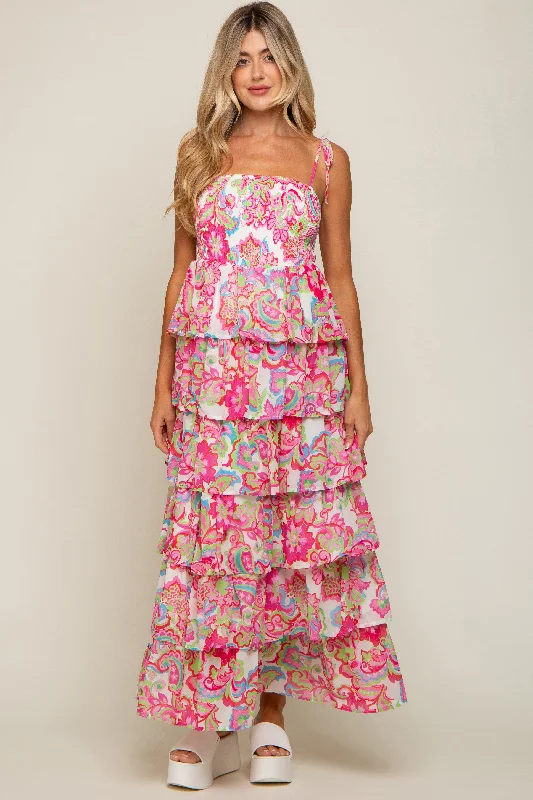 Lace - Embellished Women Dress for an Elegant and Sophisticated Appearance Lace - Embellished Women Dress for an Elegant and Sophisticated Appearance Fuchsia Floral Chiffon Smocked Shoulder Tie Ruffle Tiered Maternity Maxi Dress Lace - Embellished Women Dress for an Elegant and Sophisticated Appearance Lace - Embellished Women Dress for an Elegant and Sophisticated Appearance Fuchsia Floral Chiffon Smocked Shoulder Tie Ruffle Tiered Maternity Maxi Dress