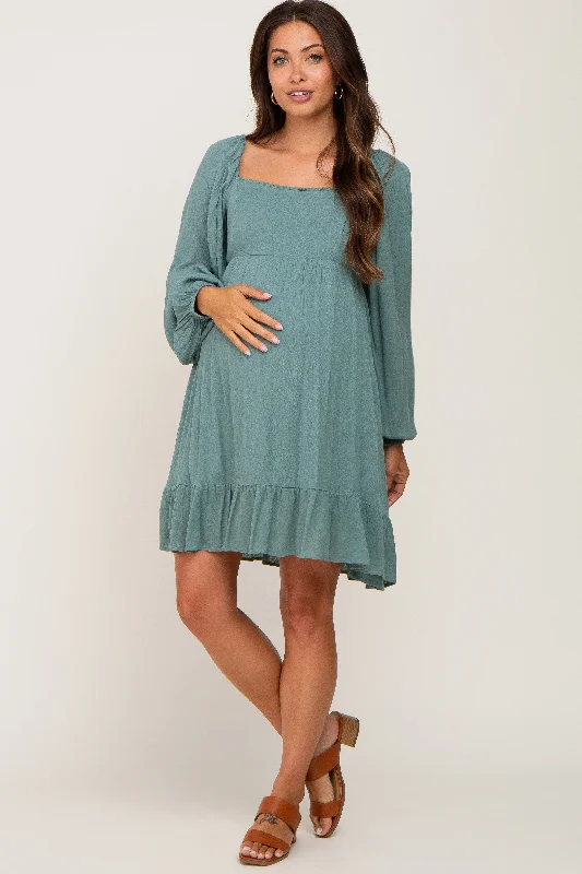 Off - the - Shoulder Women Dress for a Romantic and Feminine Look Off - the - Shoulder Women Dress for a Romantic and Feminine Look Olive Square Neck Puff Long Sleeve Maternity Dress