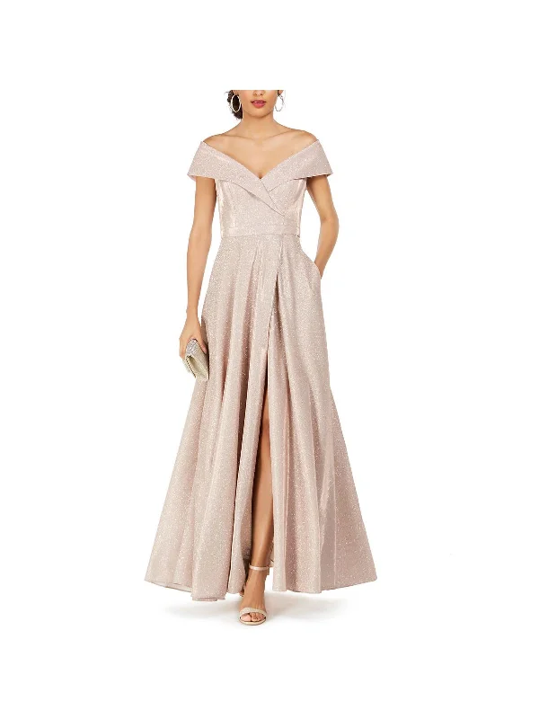 Mermaid - Style Women Dress with a Fitted Silhouette for Special Occasions Mermaid - Style Women Dress with a Fitted Silhouette for Special Occasions Petites Womens Off-The-Shoulder Glitter Evening Dress